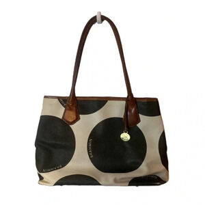 Brahmin Big Dots  Brown Tote Bag Leather